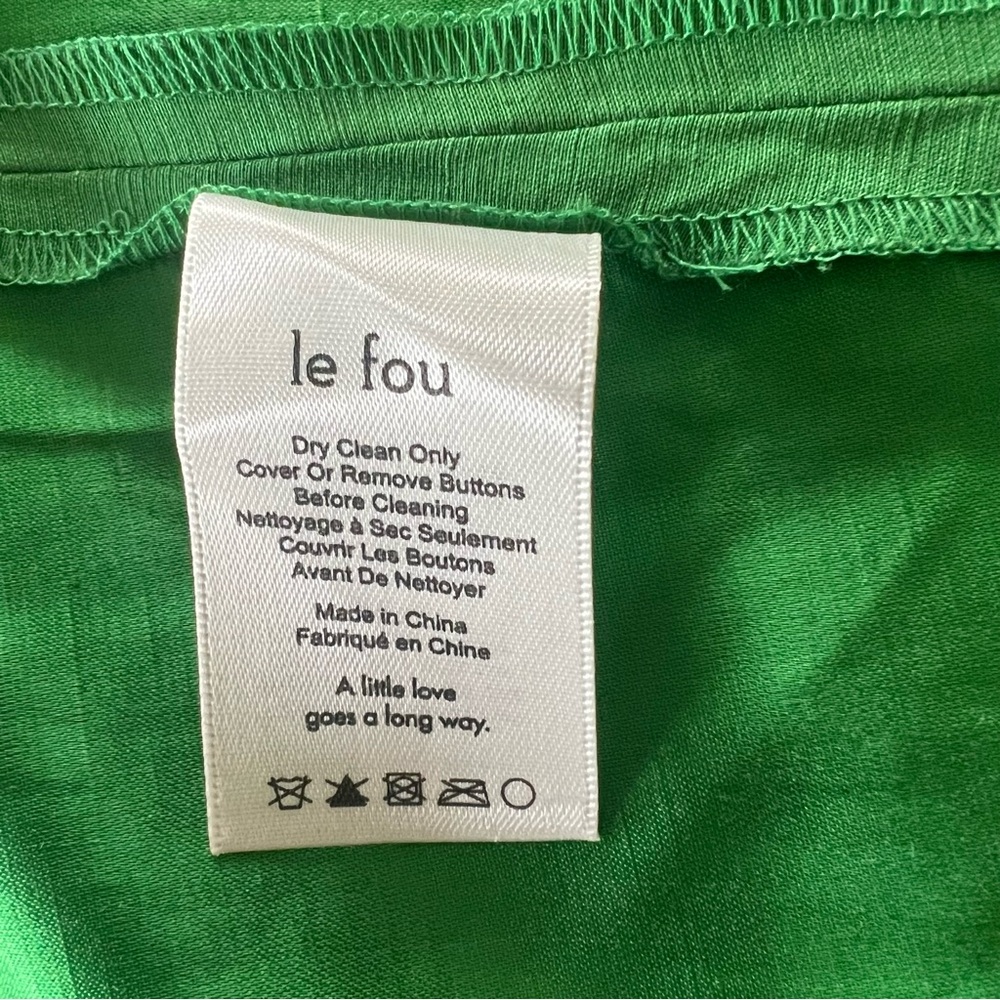 Aritzia Le Fou Wilfred NWOT Michalina Green Dress  Linen Blend Size 4 - Picture 14 of 17